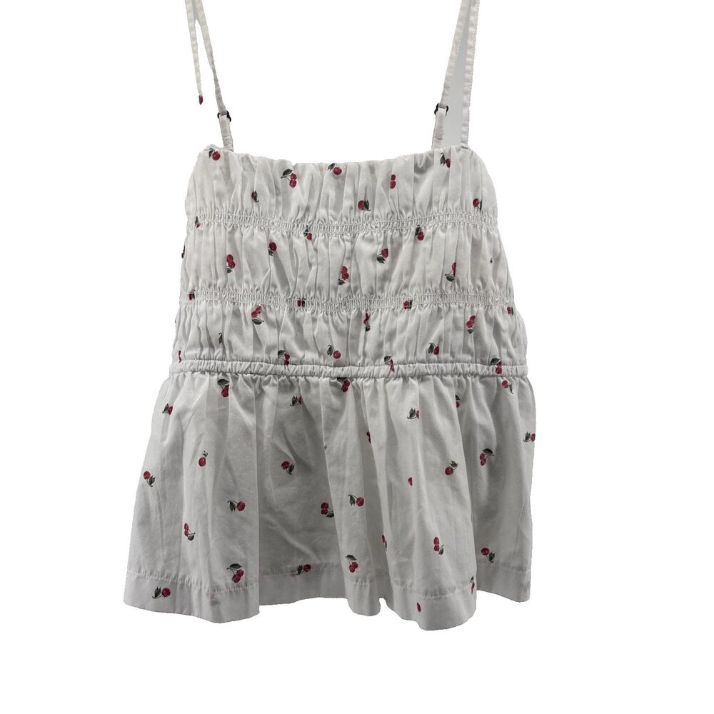 Abercrombie & Fitch Kids Cherry Print Smocked Cami Sz 15/16